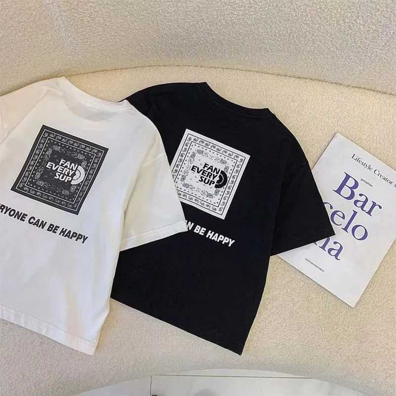 T-shirts Cool Kids Boy Casual Tops English Word Print Trendy Childrens T-shirt Short Sleeve European And American Style Toddler TeesL24729