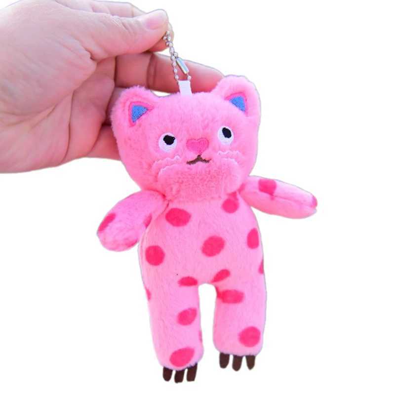 Kawaii Cat Plush Keychain Cute Backpack Pendant Fluffy Soft Stuffed Animals Keyring Car Key Buckle Accessories For Girl WomenL240729