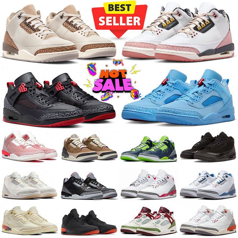 With Box 3 Basketball Shoes Men Women 3s Bred Palomino White Cement Ivory Fire Red Muslin Rust Pink Neapolitan Lucky Green Racer Blue Mens Trainers Outdoor Sneaker