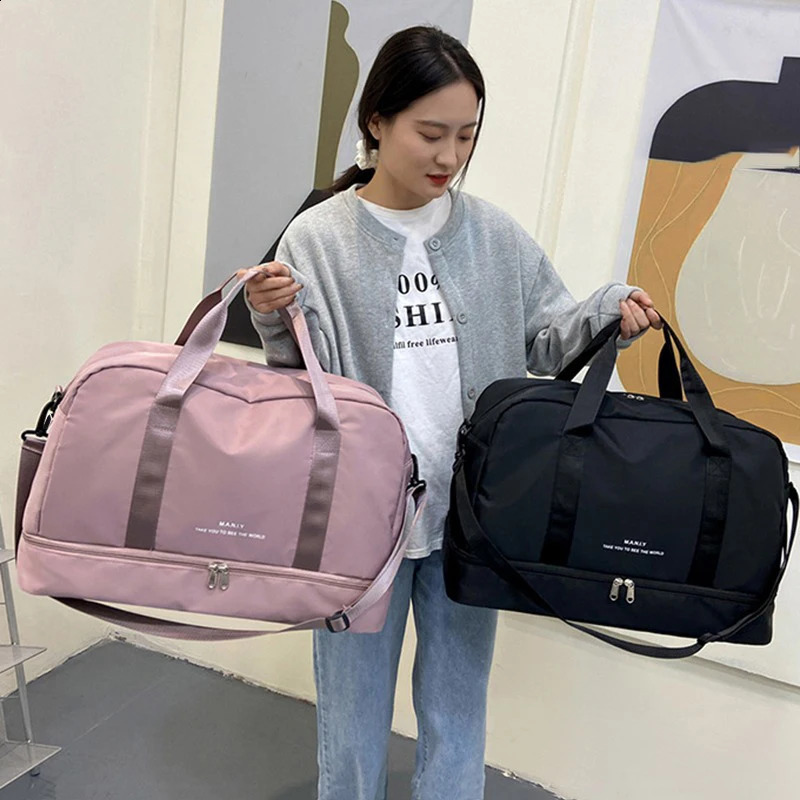 Women Travel Duffle Luggage Bag Sports Handbag Fitness Bag Large Capacity Casual Womens One Shoulder Weekend Overnight Bag 240729