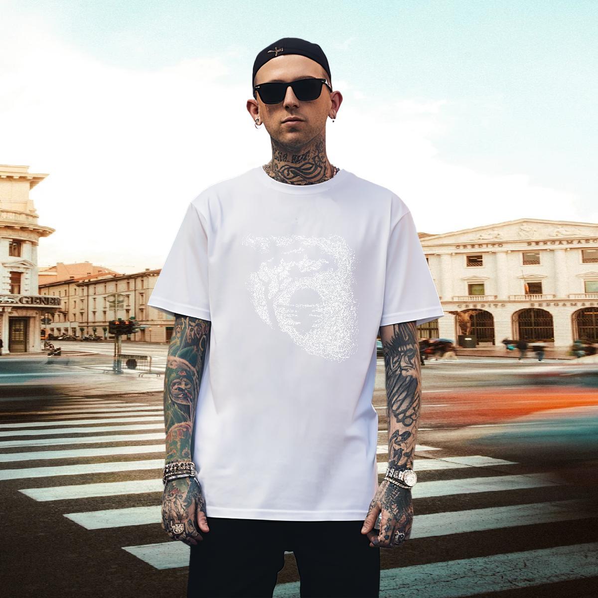 Loose Fit Tshirts 100% Cotton 230g Beach tree DIY Printed Breathable Soft New T-Shirts for Men Polos