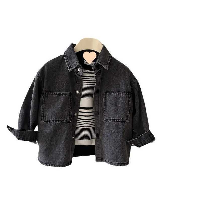 Boys babies children shirts jackets outerwear pure cotton 2024 classic jeans spring and autumn shirts youth jackets childrens jacketsW240729