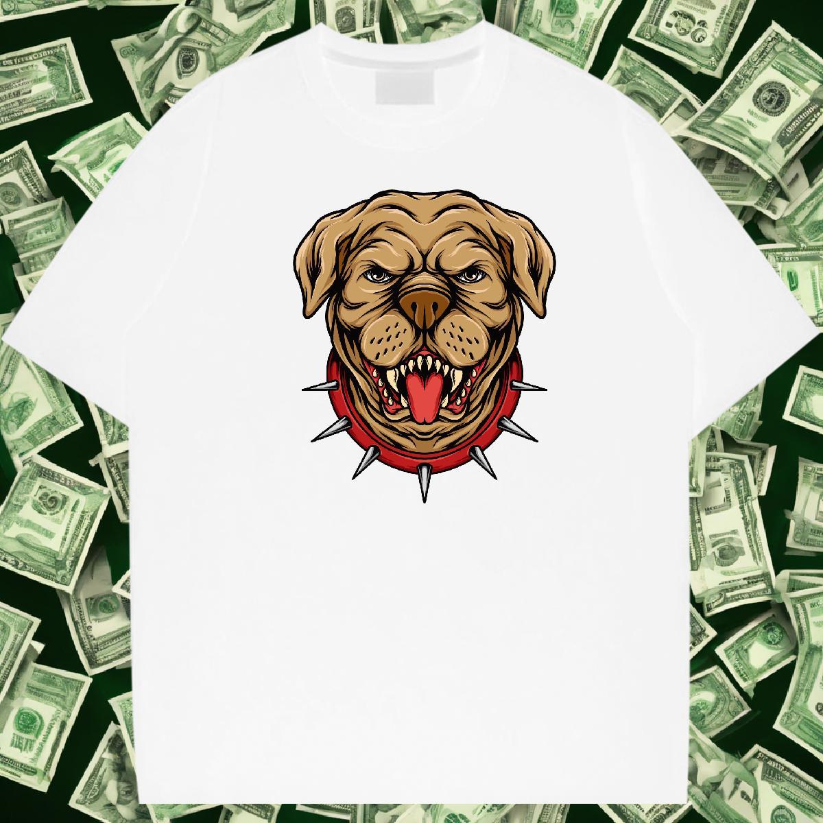 Cool Design Men Tops Tees 230g 100% Cotton Hip Hop Street dog Asian Size O Neck Short Sleeves Fashion T Shirts Men Top Tees