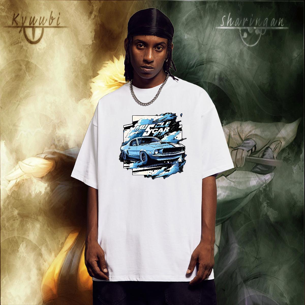 Soft Men Tops Tees 230g Pure Cotton Beach car Black White Crew Neck Breathable 2024 Designer T-Shirts Polos