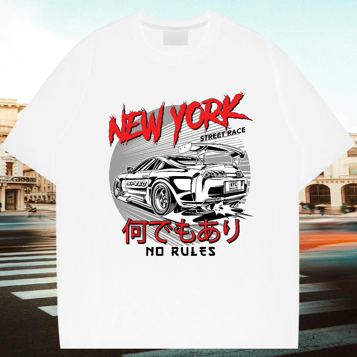 TOP Quality Men Clothes T-Shirt 230g Pure Cotton Beach car Customized Breathable Short Sleeve 2024 New Mens T Shirts Clothings