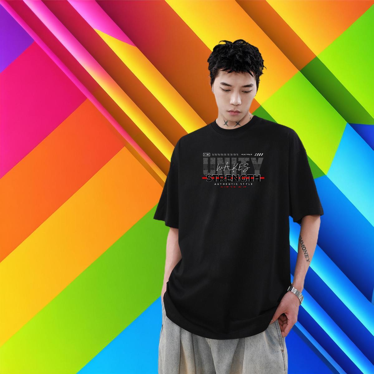 High Quality Men Tshirts 230g 100% Cotton Street letter White Plus Size Breathable Crew Neck 2024 Summer T shirt Tees