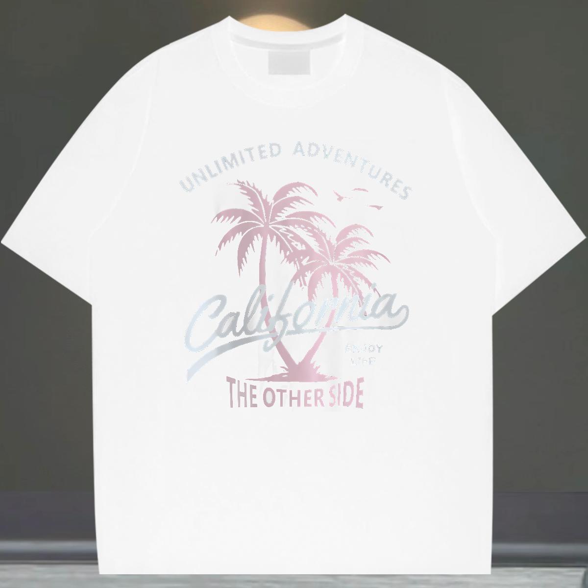 High Quality Men Clothes T-Shirt 230g Cotton Hip Hop tree Customized O-Neck Short Sleeve 2024 New T-Shirts Tees Shirts