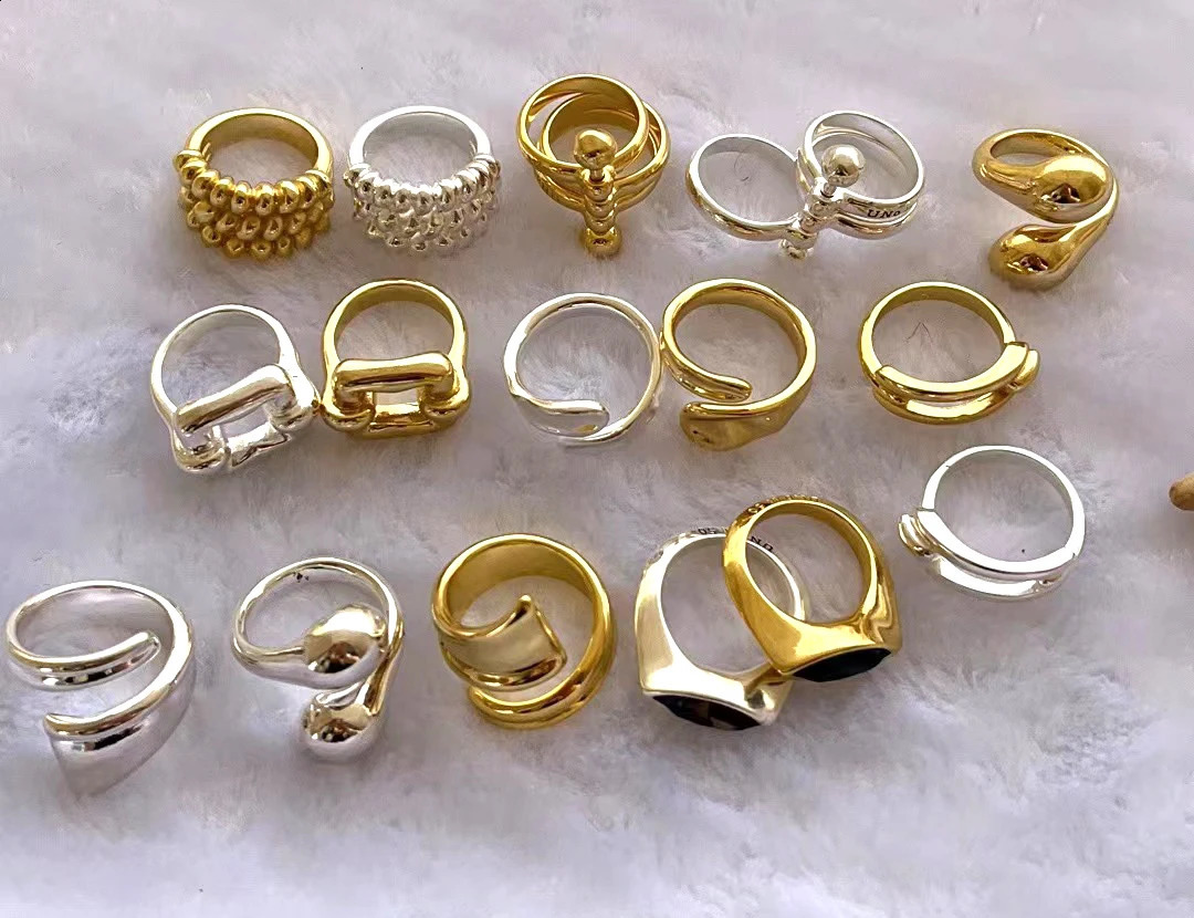Fit UNO DE 50 Fashion Plated 925 Silver 14k Gold Charm Ring Niche Jewelry Gift 240723