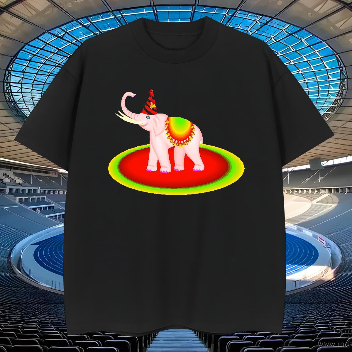 Free Shipping Men Clothes T-Shirt 230g Cotton Hip Hop elephant DIY Anime Breathable Crew Neck Casual New T-Shirts for Men Tops Shirt