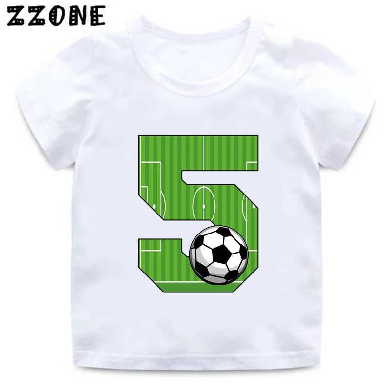 T-shirts Football Number Bow Print Funny Boys Clothes 1 2 3 4 5 6 7 8 9 Years Birthday Soccer Cartoon Kids T shirt Baby Girls T-ShirtsL24729