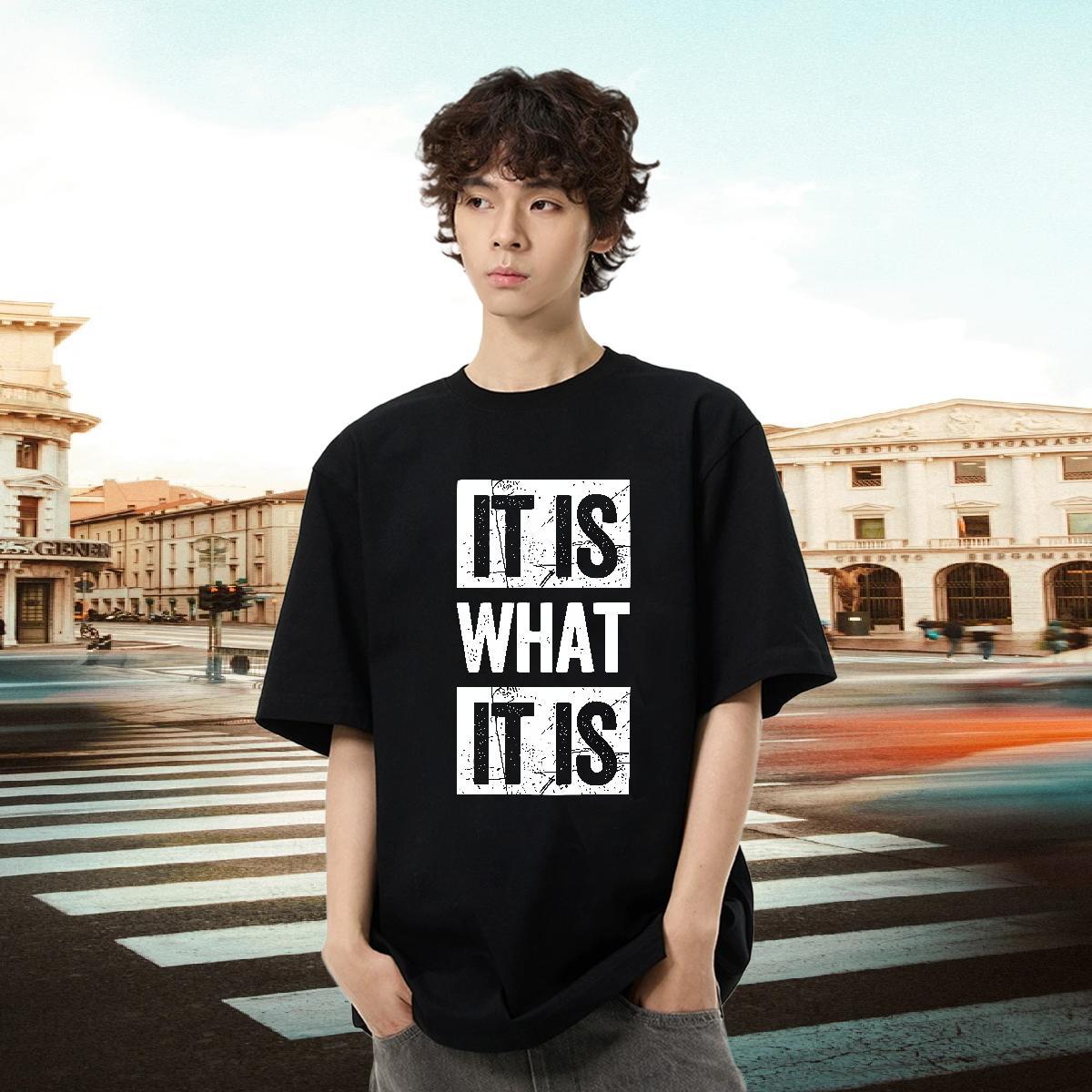 Comfortable Men Tees 230g Cotton Outdoor letter Custom Printed Crew Neck New T Shirts Men Polos
