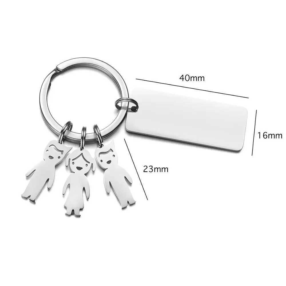 Customized Kids Names KeyRings Stainless Steel Bar Personalized Name Boys Girls Jewelry Charm Children Keychain for Family GiftsL240729