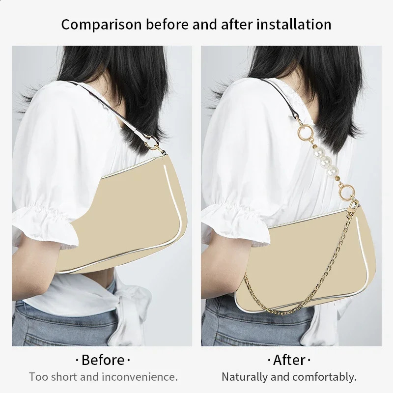 WUTA Bag Chain Extender for Bags Strap Extension Purse Pearl Chain Underarm Diagonal Handbag Belt Bag Accessories 240729