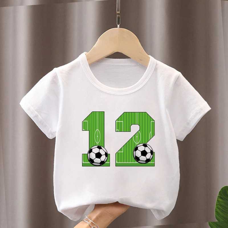 T-shirts Summer New Boys Girls Football T Shirts Birthday Shirt 1-12 Years Boy Soccer Sport T-Shirt For Kids Birthday Gift Tshirt TopsL24729