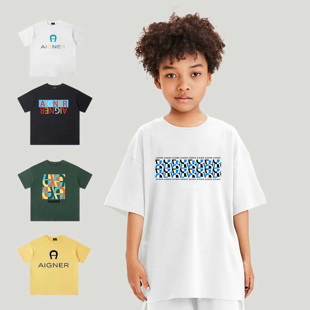 T-shirts Popular baby boy summer clothing 100% pure cotton casual wear letter printed childrens short sleeved boy T-shirt topL24729