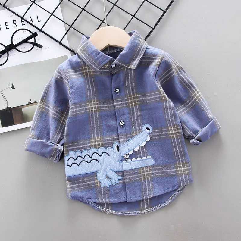 Baby Spring Thin Shirt Preschool Boys Long Sleeve T-shirt Top 1 2 3 4 Y Children Girls Cotton ShirtW240729