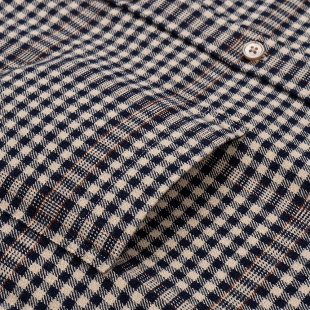 Mens Flannel Long Sleeve Premium Heavy Cotton Shirt England Style Casual Standard-fit Plaid Striped Thick Soft Brushed Shirts 240729