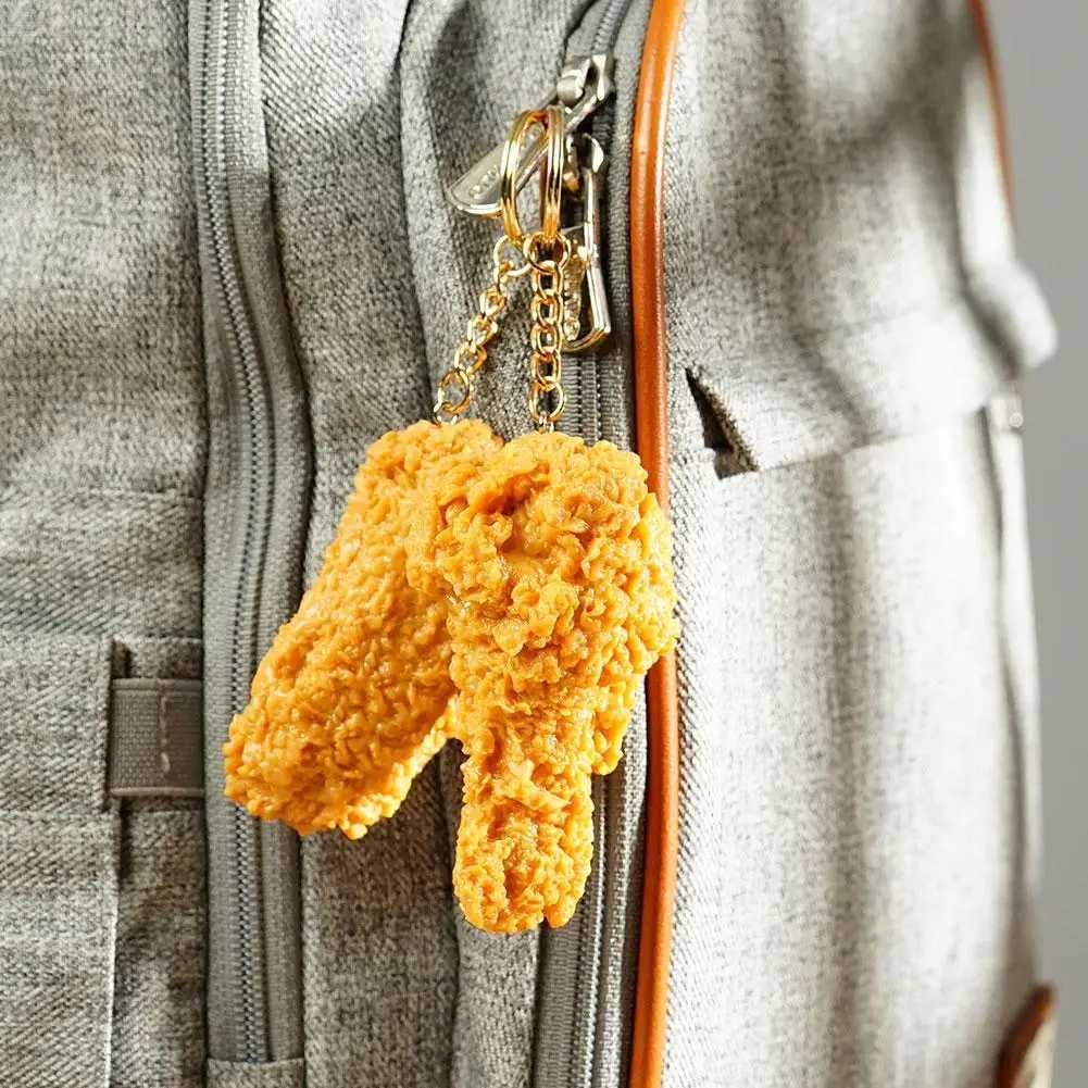 Fried Chicken Simulation Food Keychain French Fries Chicken Nuggets Key Chain For Friend Gift Fashion Creative Food PendantL240729