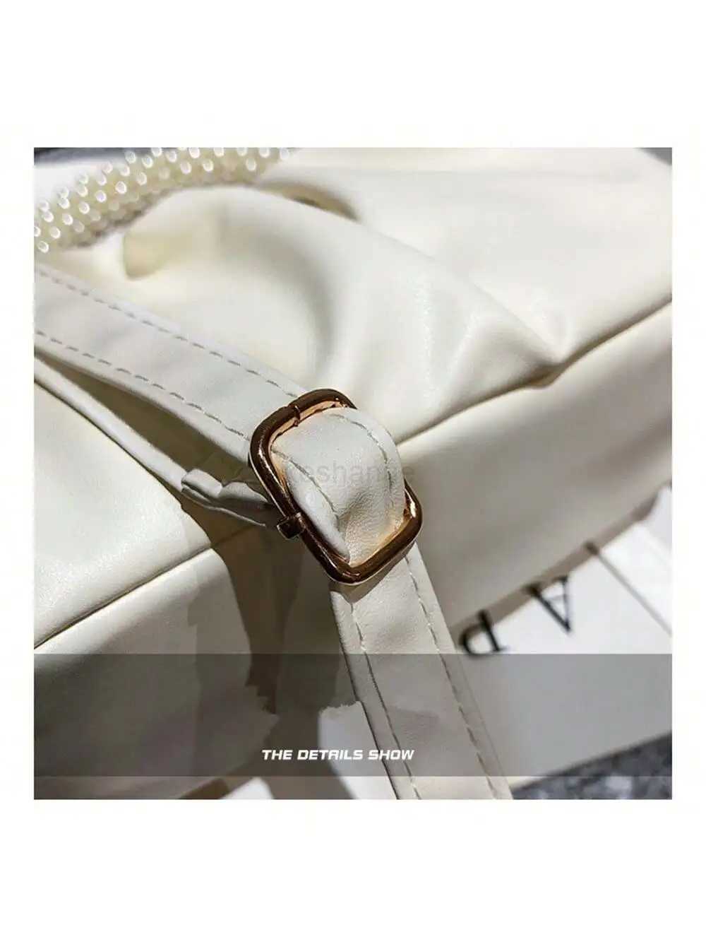 Fashion clutch bag Pearl Decoration Womens Bag Shoulder Small Square Bag Trend Pleated Handbag Casual Solid Color Crossbody BagXJ240729