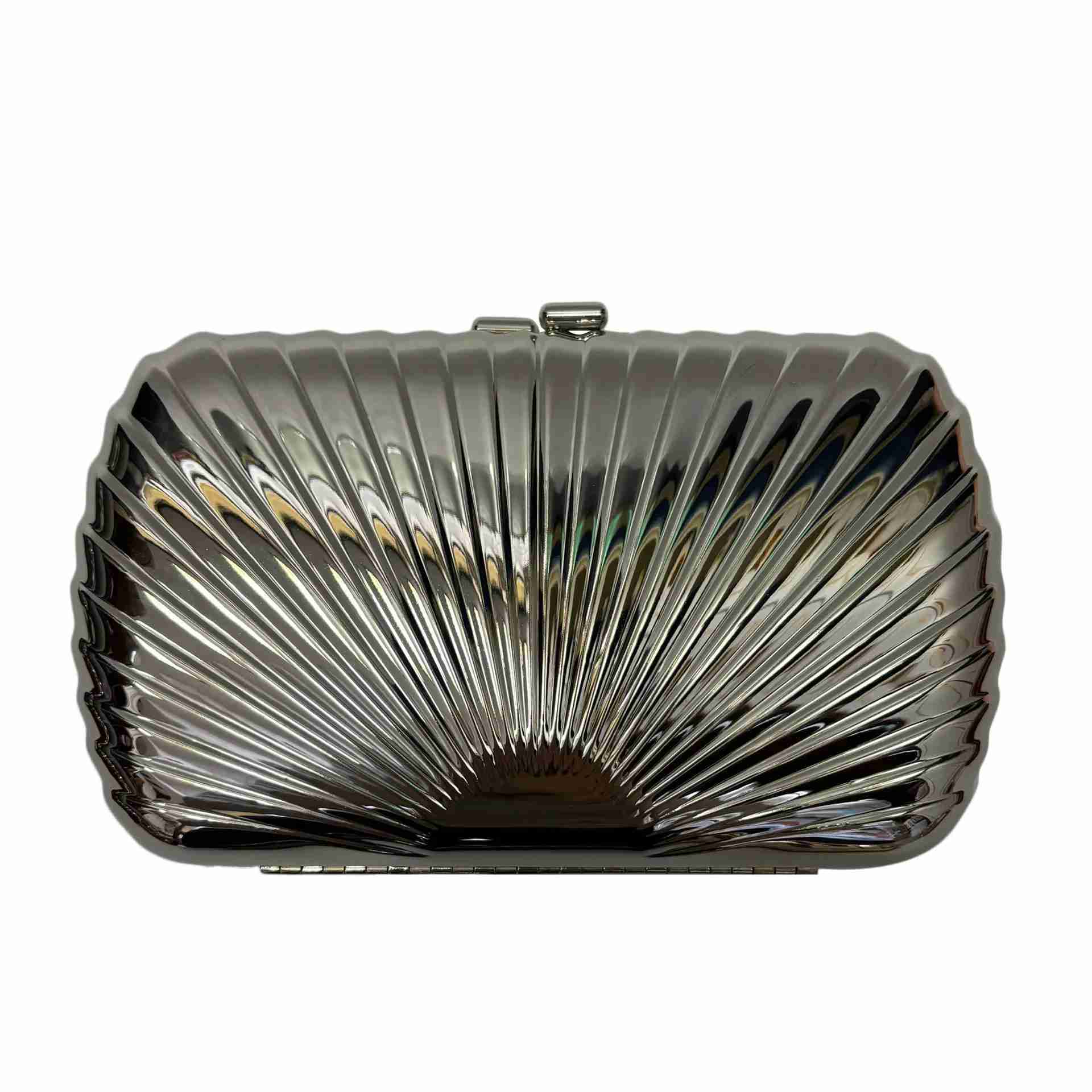 New minimalist metal shell three-dimensional banquet dress hand-held single shoulder crossbody womens bagXJ240729