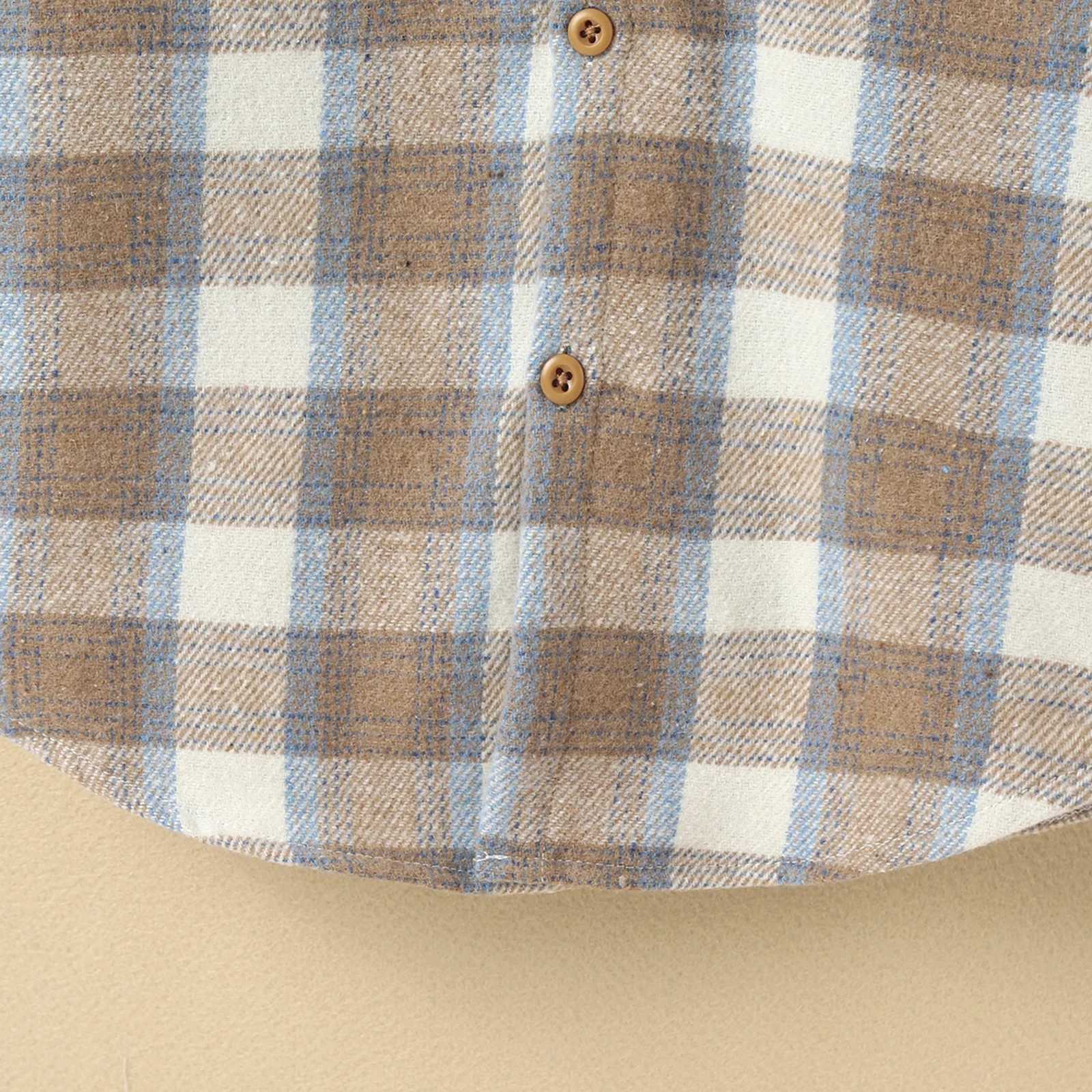 Baby child girl boy casual collar shirt long sleeved checkered pattern single chest top plain shirtW240729