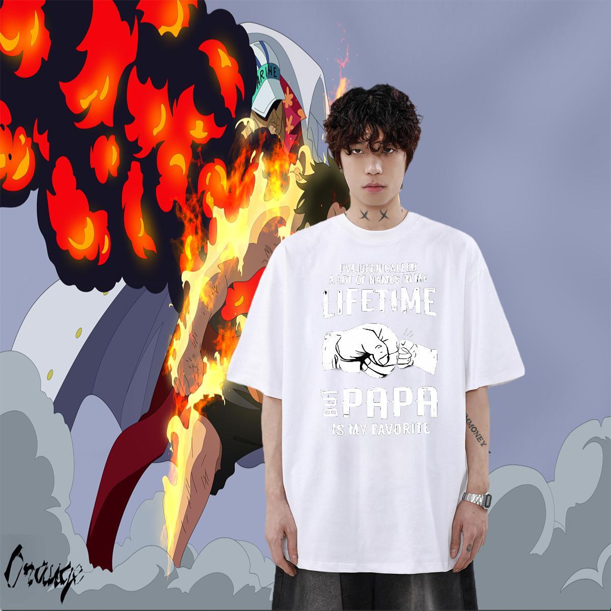 Comfortable Men Tops Tees 230g Cotton Outdoor letter Cartoon Print Breathable Short Sleeve 2024 T Shirt For Man Tee Shirt