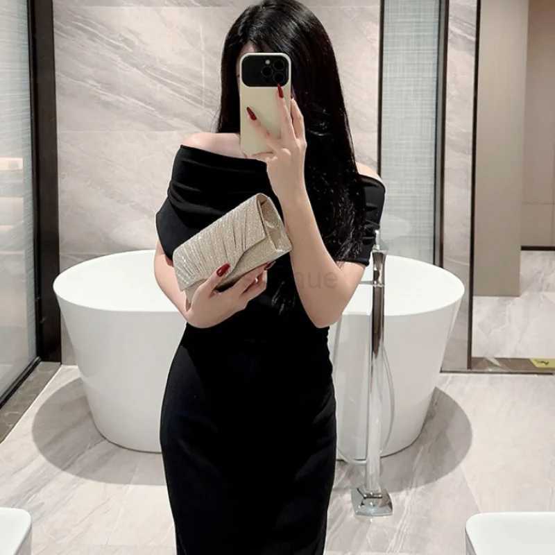 Luxury Glitter Golden Pleated Womens Evening Bags Silver Wedding Party Shoulder Crossbody Bags Ladies Clutch High-end HandbagsXJ240729