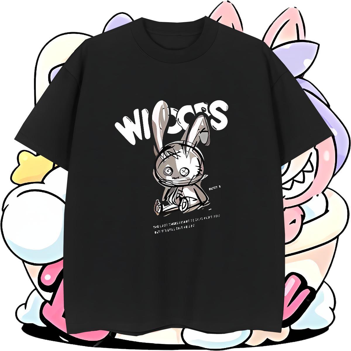 Classic Men Tees 230g Cotton Sports Casual rabbit DIY Anime Breathable Crew Neck Fashion New Men T Shirts Tops Shirt