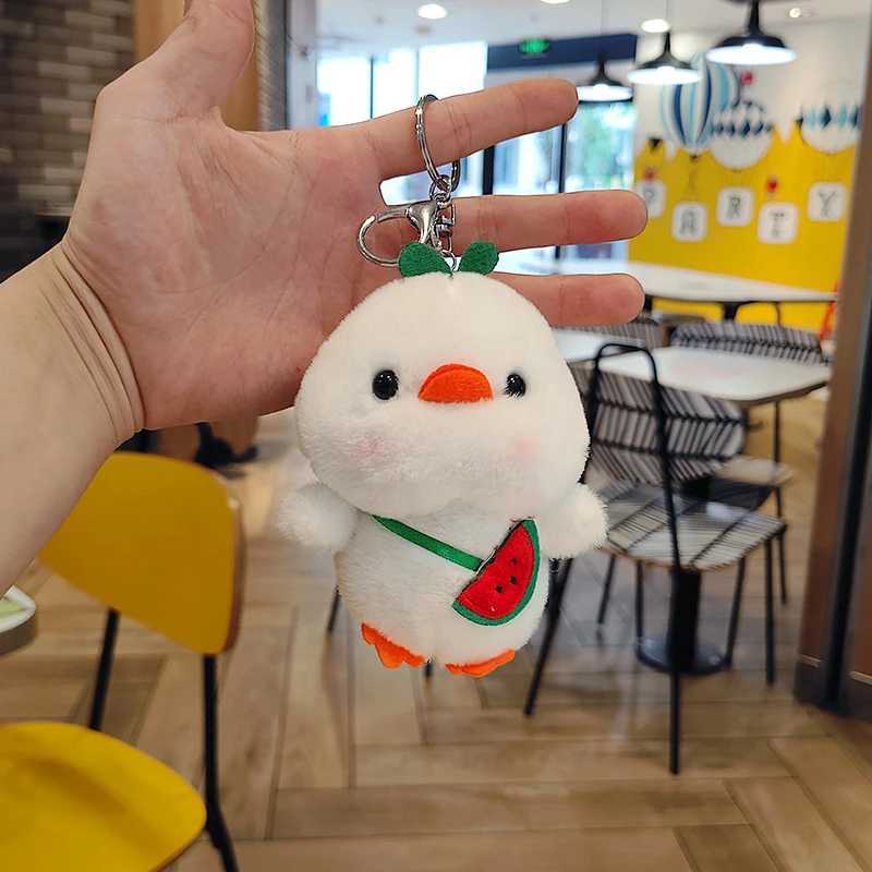 Fashion Plush Keychain Cute Duck Pendant Doll Soft Stuffed Animal Keyring Bag Hanging Charms Decoration Car Key AccessoriesL240729