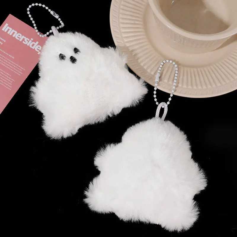 1/2pcs Funny White Ghost Keychain School Bag Pendant Doll Cute Plush Bag Hanging Accessories Doll Key Chains Childrens GiftL240729