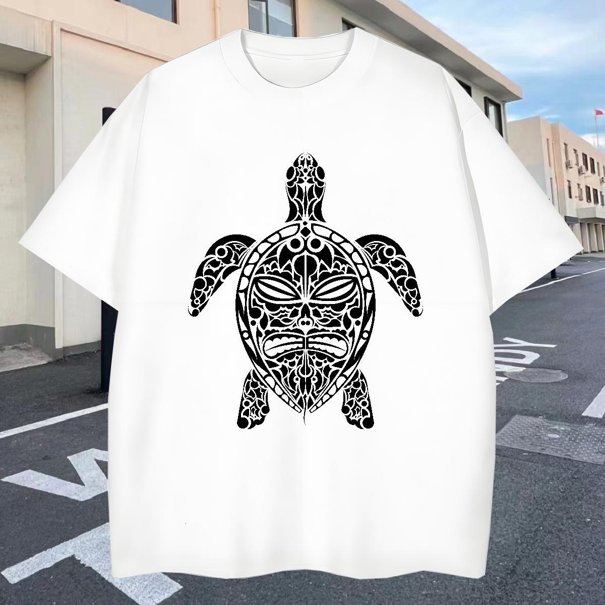 Free Shipping Men Tshirts 230g Cotton Beach tortoise Oversized 4XL Short Sleeve Soft DIY Customized T-Shirts for Men Wear