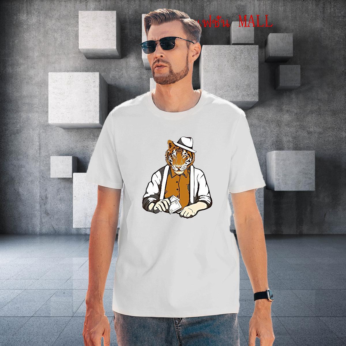 Soft Men Tops Tees 230g Pure Cotton Casual Daily Wear tiger Black Oversized Breathable Short Sleeve Free Shipping Men T Shirts Tee Shirt
