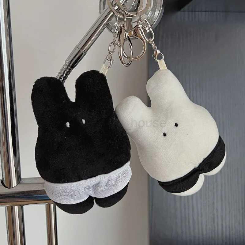 Cute Moon rabbit Cartoon Star Plush Doll Keychain Lovely Stuffed Pentagram Keyring Bag Pendant Bags Decoration AccessoriesL240729