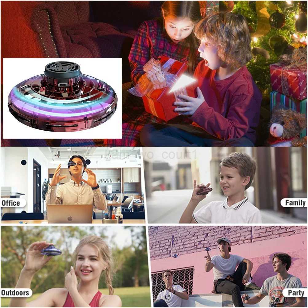 Gyrocraft Gyroscope Flying Toys Flying ball UFO Type Flying Helicopter Spinner Fingertip Upgrade Flight Gyro Drone Pet ToysM240729