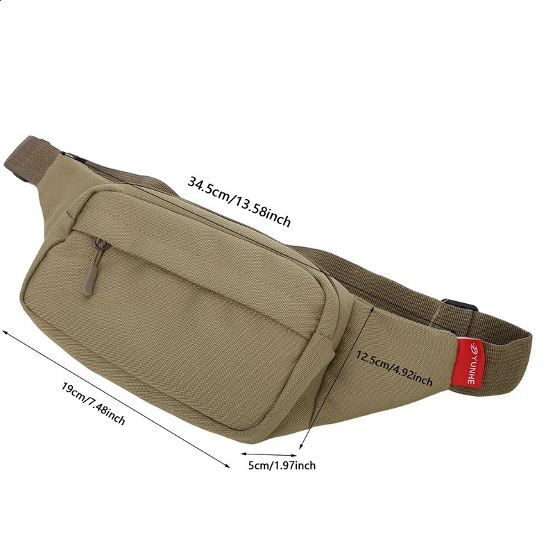 Men Waist Bag Pack Purse Casual Large Phone Belt Bag Pouch Womens Canvas Travel Phone Bag Fanny Banana Bag Hip 3 Pockets 240729