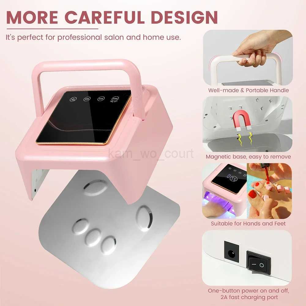 Cordless Rechargeable UV Nail Lamp 128W With 36 LEDs Portable LED Nail Dryer Professional Fast Charger Curing Lamp for SalonM240729