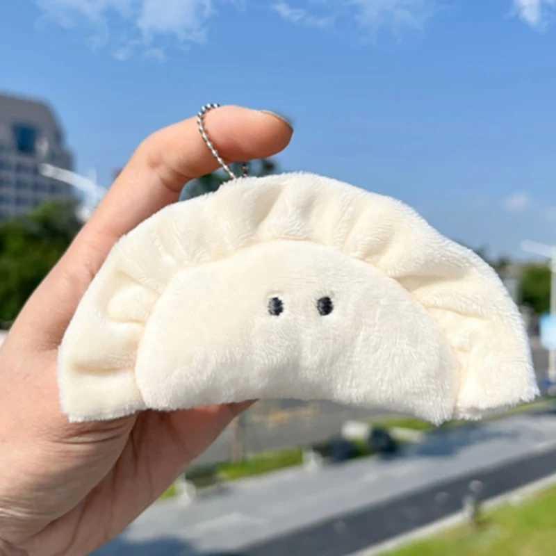 Cute Dumpling Keychains For Bag Pendant Creative Izakaya Food Plush Keychains Wholesale Stuffed Dumpling Doll Funny KeyringsL240729