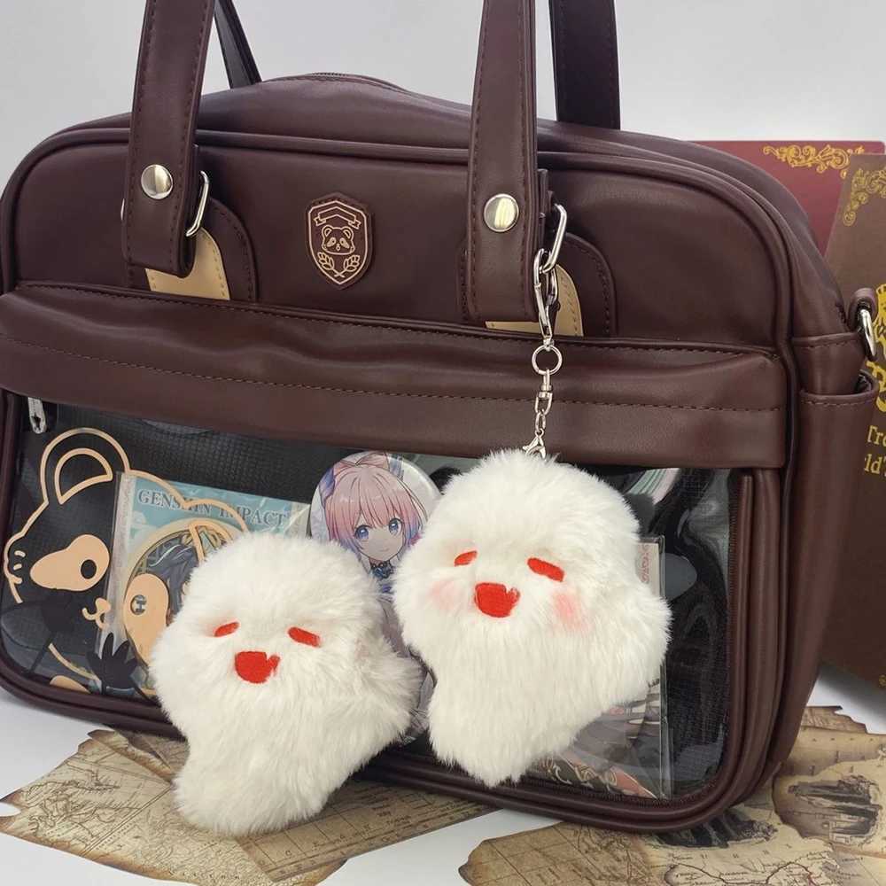 Game Genshin Impact Hutao Cosplay Keychain Unisex Ghost Pendant Plush Doll Key Rings Accessories Key ChainsL240729