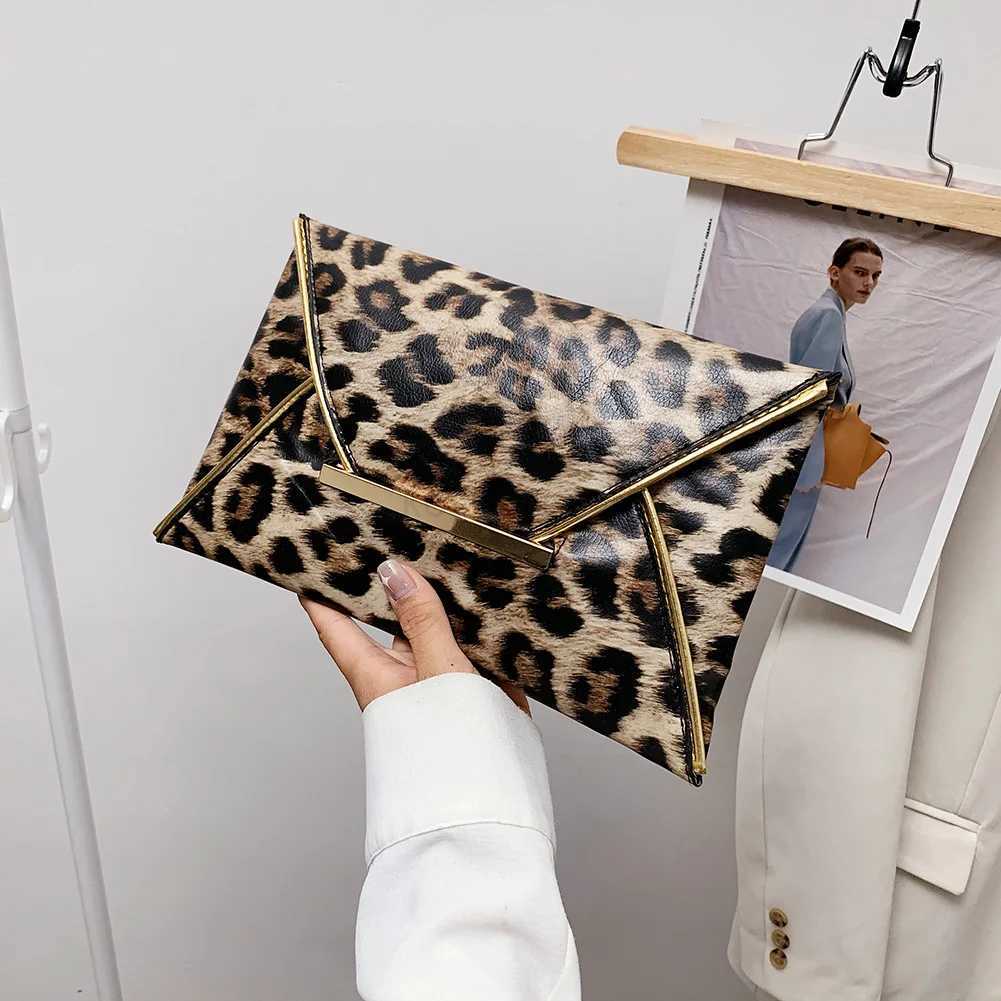 Leopard Print Clutch for Women Female Leather Envelope Wristlet Bag Large Capacity PU Mobile Phone Purse Handbags Evening BagXJ240729