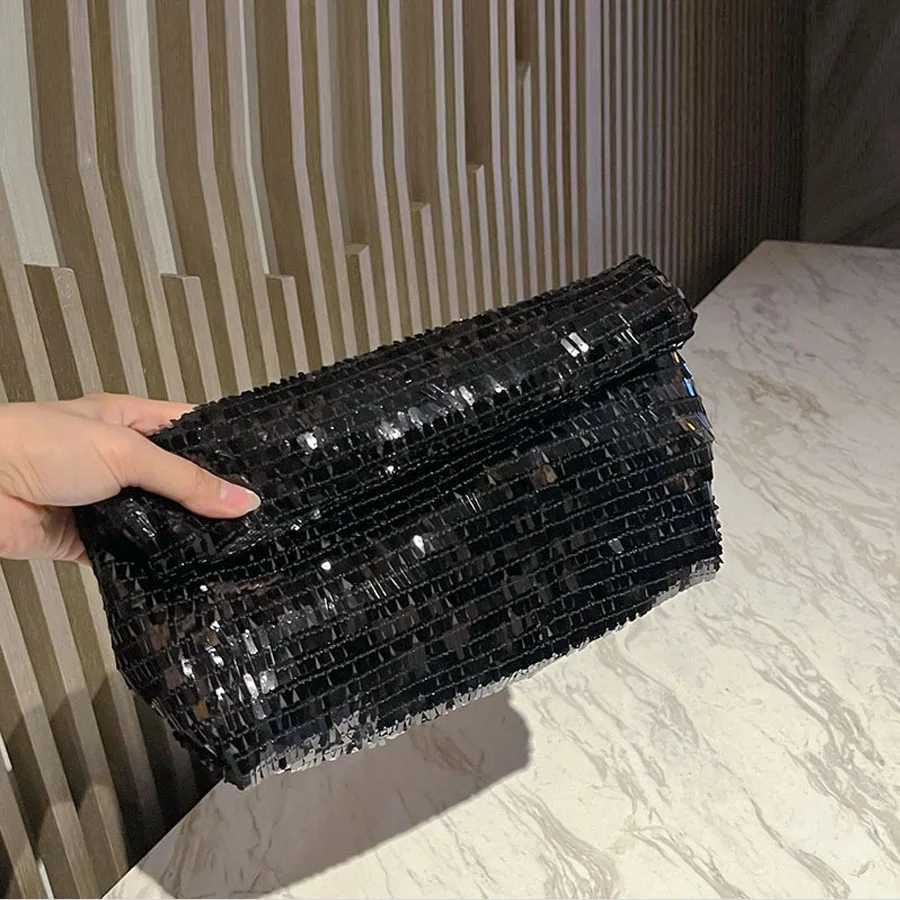 Women Envelope clutch bag Fashion shiny Sequins ladies Clutches Party lady evening bags handbagXJ240729