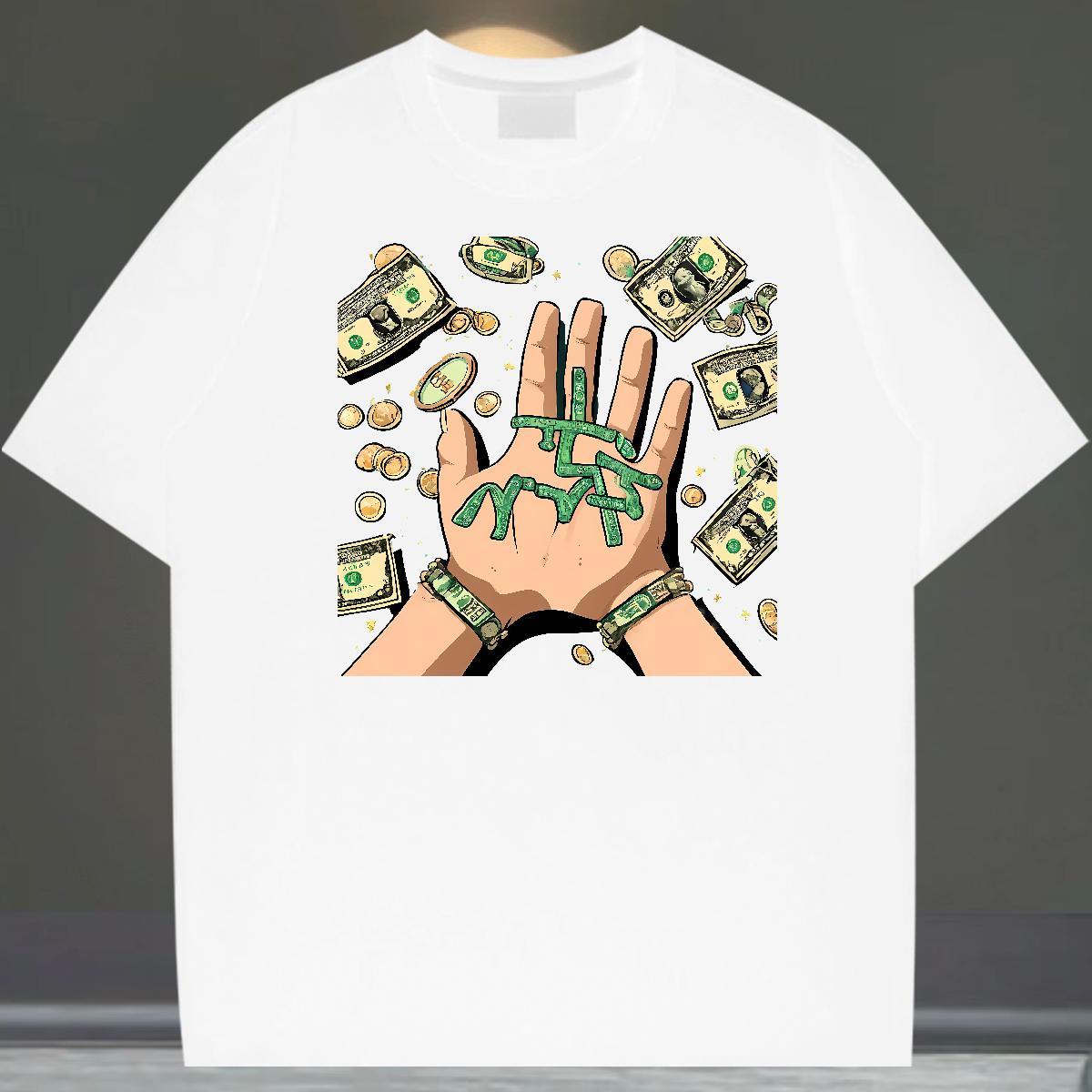 Cool Design Tshirt for Man Woman 230g Pure Cotton Sport money DIY Printed Breathable Short Sleeve New Designer T Shirts Men Clothings