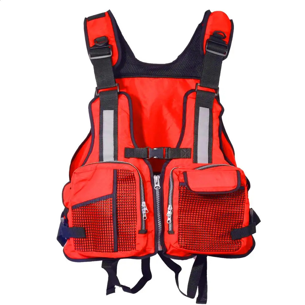 Nylon Rescue Jacket Adult Swimming Life Vest Outdoor Buoyancy First Aid Kayak Fishing Life Jacket Vest for Drifting Boating 240726
