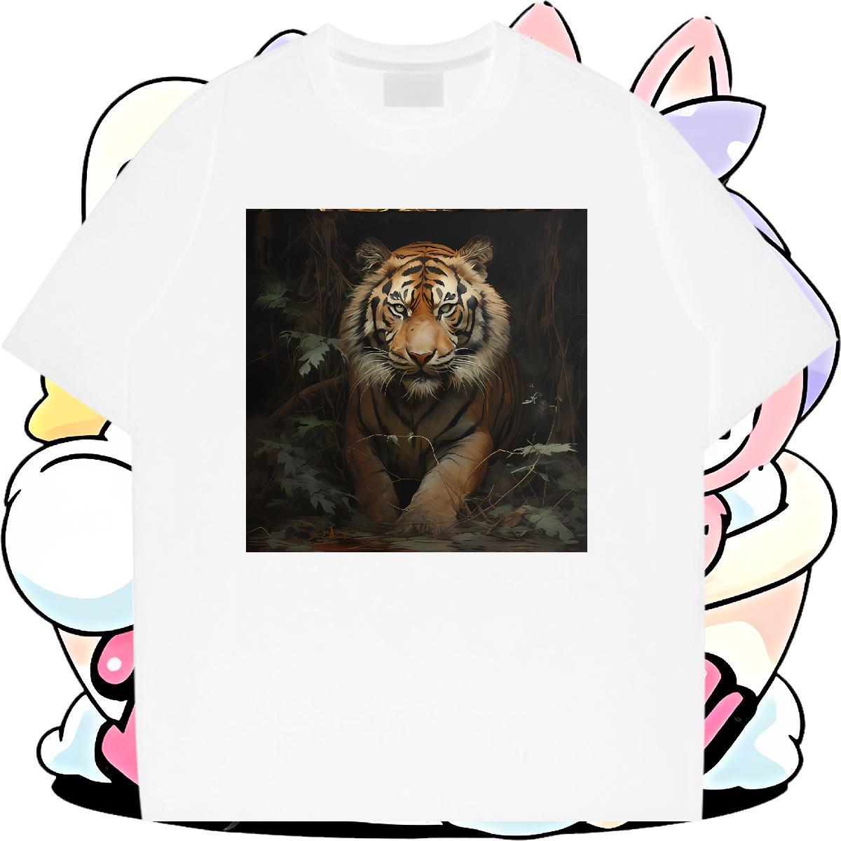 Free Shipping Mens Tshirts 230g Pure Cotton Street tiger Customized Breathable Short Sleeve Factory Direct Men T Shirts Clothes