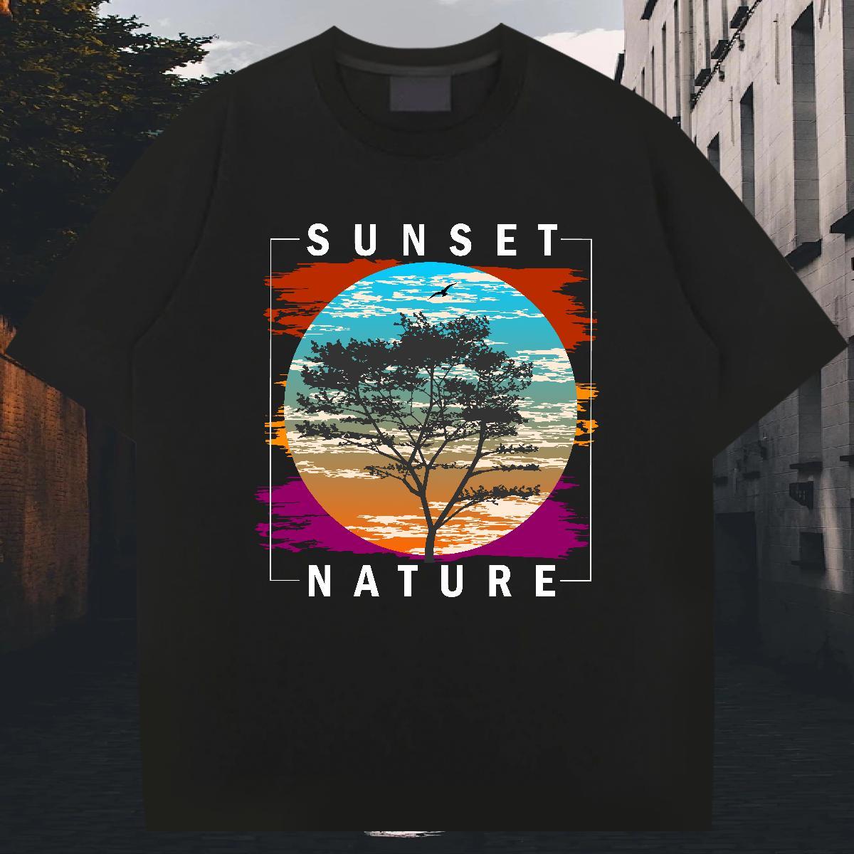 Brand Tshirts 100% Cotton 230g Street Wear tree Oversized 4XL O Neck Short Sleeves Free Shipping Men T Shirts Top Tees