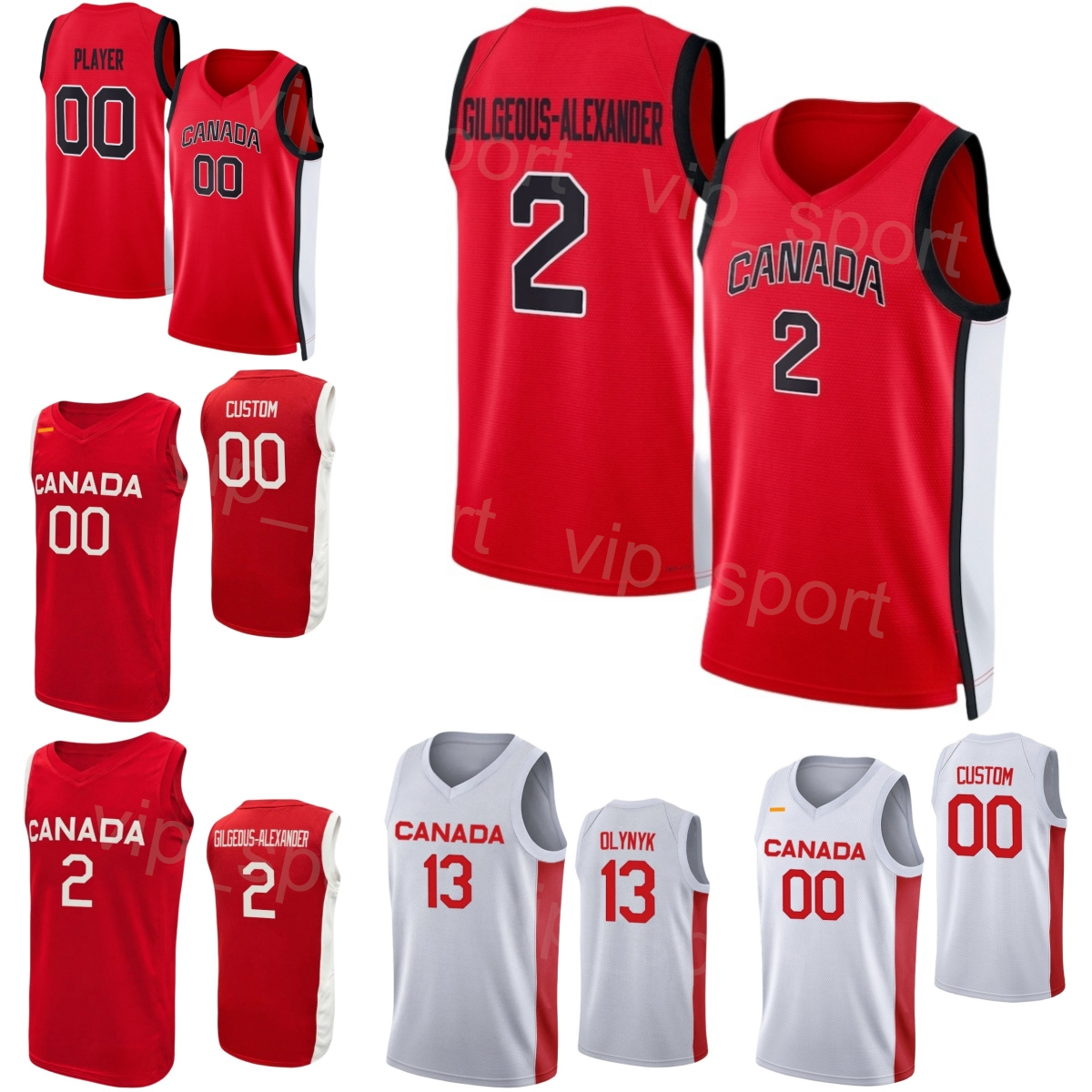 Print National Team Basketball Canada 9 RJ Barrett Jersey 13 Olynyk 24 Dillon Brooks 3 Melvin Ejim 1 Luguentz Dort 7 Dwight Powell 19 Andrew Nembhard 2024 2025 Shirt