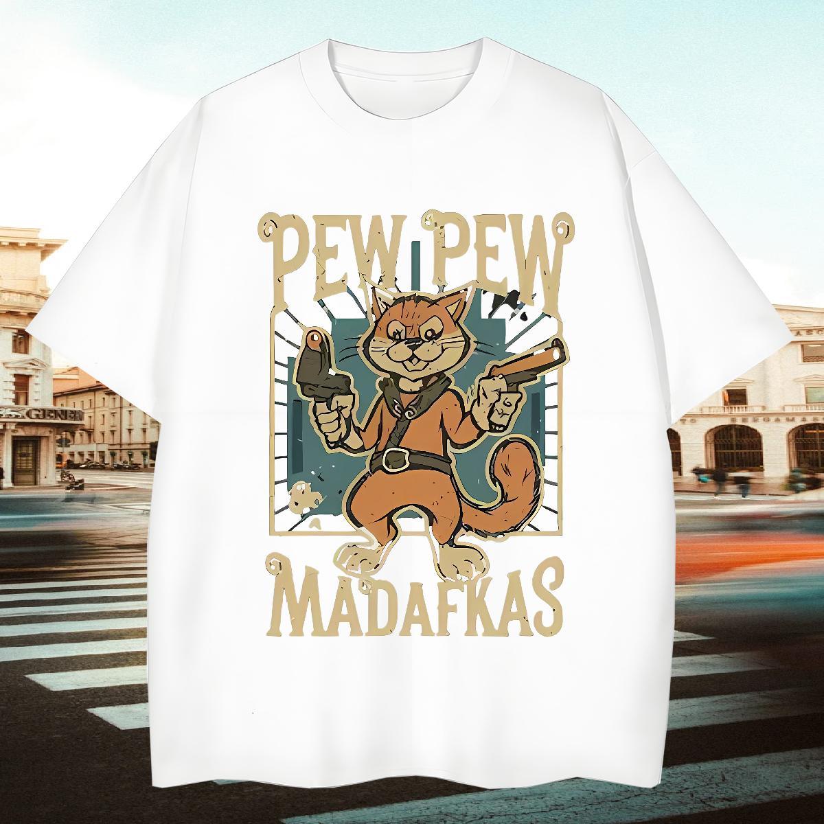 Unisex Men Clothes T-Shirt 100% Cotton 230g High Street Hip Hop squirrel Oversized 3XL 4XL Breathable Short Sleeve Wholesale Men T Shirts Tees Shirts