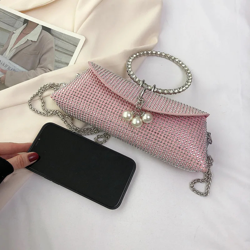 Diamond Handbags For Women Wedding Party Handle Bag Bling Rhinestone Prom Bridal Sparkly Evening Clutch Square Bags Tote 240729