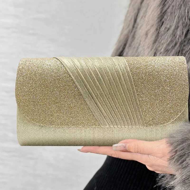 Women Evening Clutch Bag Female Crystal Day Clutch Wedding Purse Party Banquet Black Silver Clutches Bag Sequin Shoulder BagXJ240729
