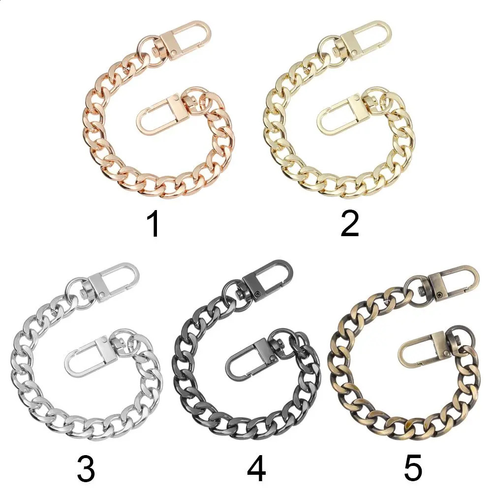 Short replacement wallet chain DIY metal flat with buckle used for messenger bags straps and extended handbag accessories 240729
