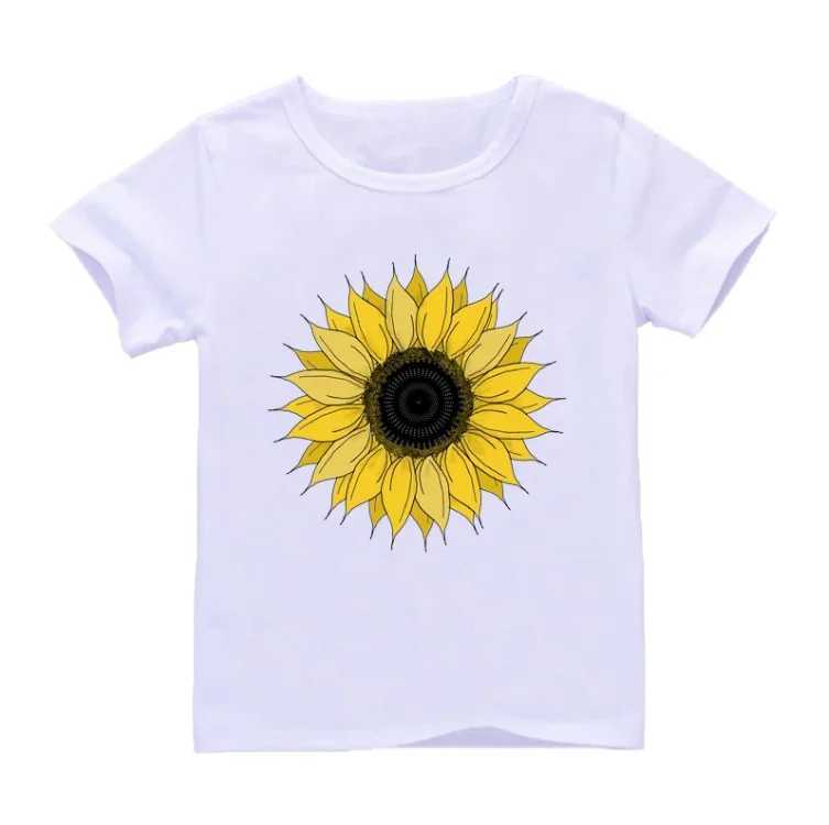 T-shirts Funny Ukraine Love T Shirt Ukrainian Sunflower Art T-Shirt Harajuku Kids Tshirt Boys Girls Short Sleeve TopsL24729